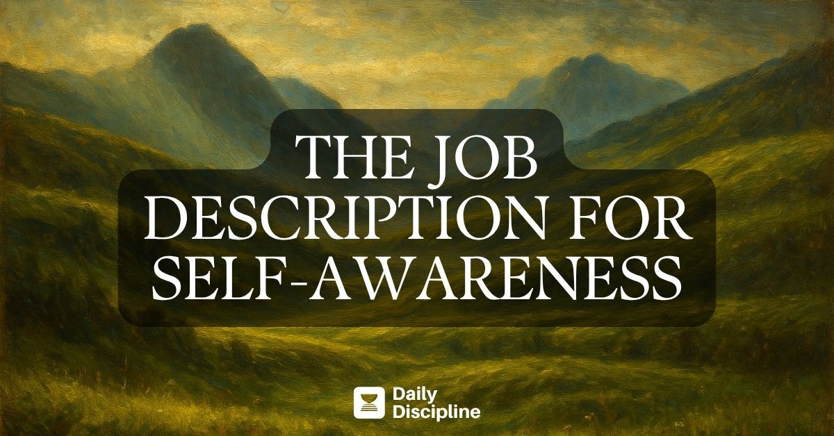 The job description for self-awareness
