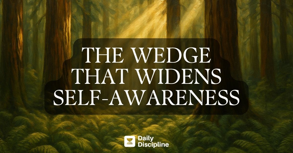 The wedge that widens self-awareness