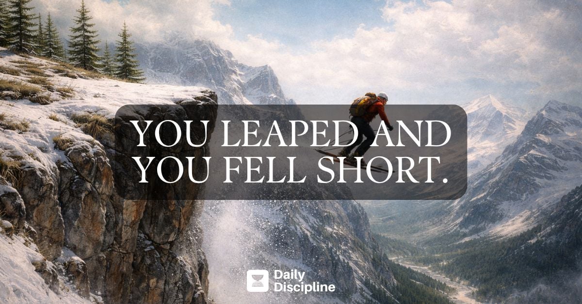 You leaped and you fell short.