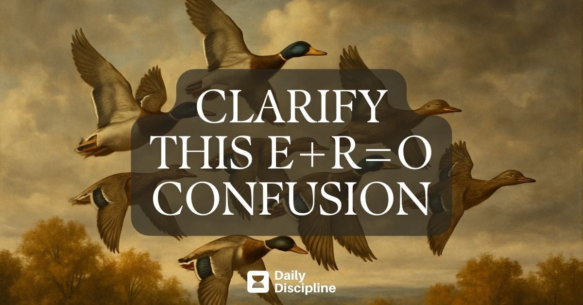 Clarify this E+R=O confusion