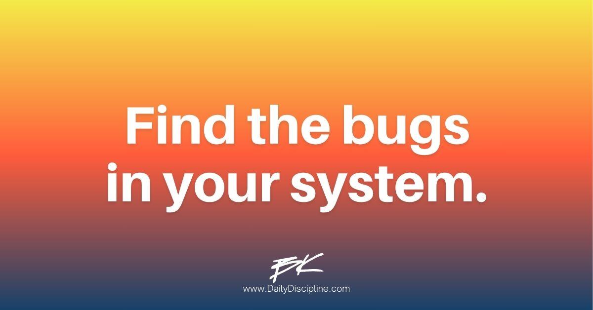 Find the bugs in your system.